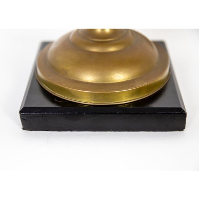 Metal Antique Dale Co. Brass Piano Lamp With Slate Base For Sale - Image 7 of 12