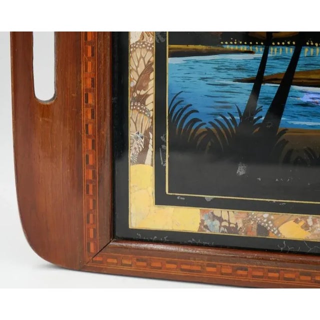 Large Vintage Morpho Butterfly Wings Serving Tray For Sale - Image 6 of 10