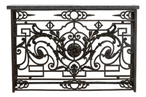 Neoclassical Wrought Iron Console With Belgian Bluestone