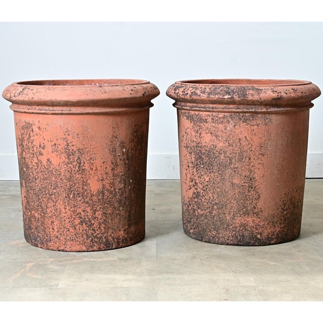 Modern English Pair of Large 20th Century Terracotta Planters For Sale - Image 3 of 11