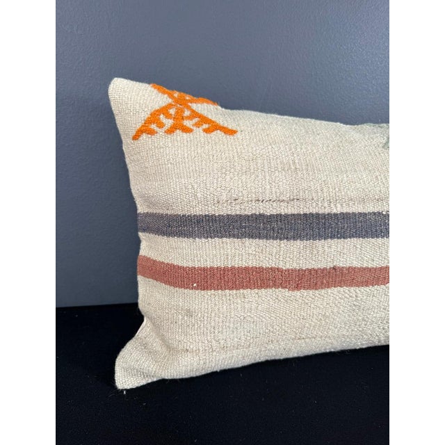 Turkish Hemp Pillow Cushion Natural Beige Orange Pillow Cushion Cover 16 "x 24" #30056 Enhance your home decor with our...