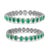 18k White gold bracelet with 24 oval emeralds weighing 9.55 carats and 384 round brilliant diamonds weighing 2.85 carats....