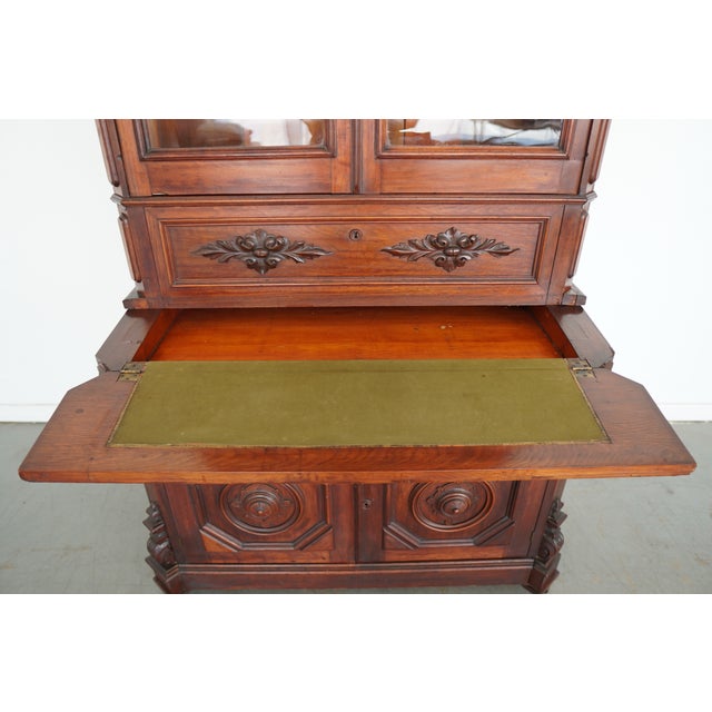 Antique Victorian Secretary Desk Bookcase For Sale - Image 9 of 17