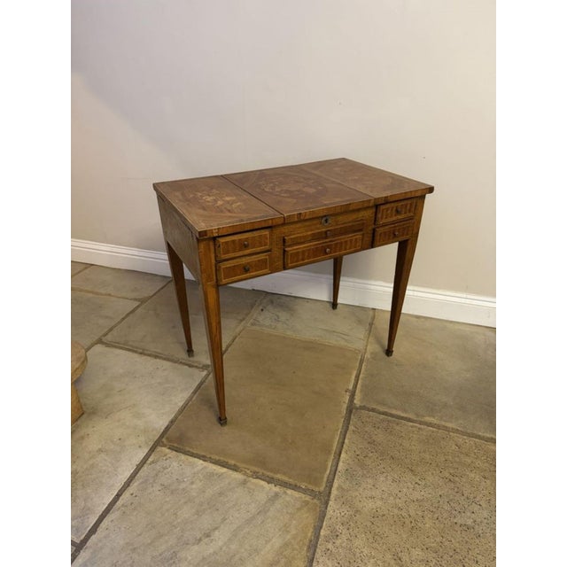 Victorian French Ladies Marquetry Inlaid Kingwood Dressing Table, 1860s For Sale - Image 9 of 9