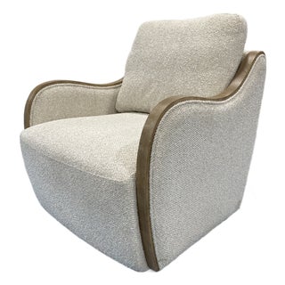 Modern Swivel Chair - Nubby Cream For Sale