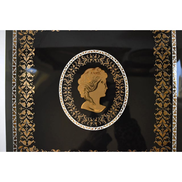 Mid-Century Modern Mid-Century Briard-Style Black and Gold Silhouette Large Square Serving Tray For Sale - Image 3 of 6