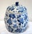 Blue Mid 20th Century Chinese Blue and White Ceramic Hexagonal Gourd-Shaped Jar With Lid For Sale - Image 8 of 9