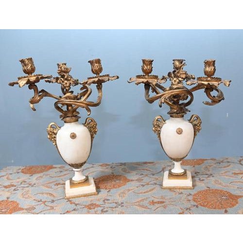 French Louis XVI Revival Gilt Marble Candelabras, 1890s, Set of 2 For Sale - Image 18 of 18
