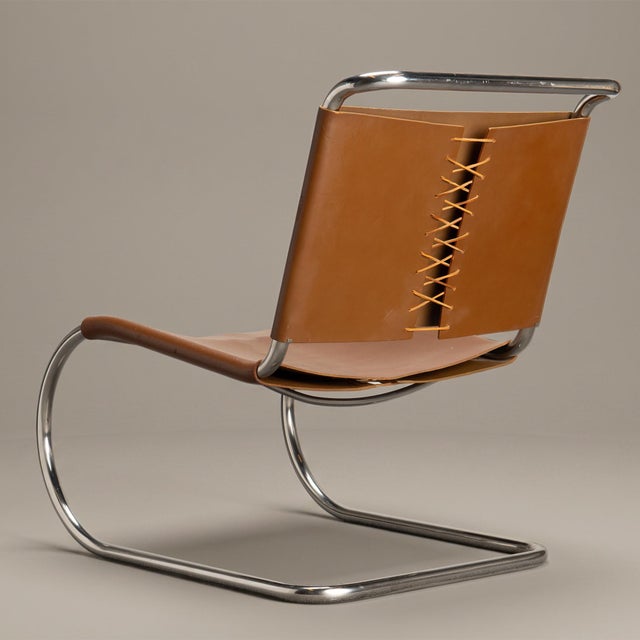 Rare Knoll Mr30/5 Lounge Chairs in Leather by Mies Van Der Rohe for Knoll, Pair, Attributed For Sale In New York - Image 6 of 12