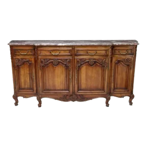 French Provincial Louis XV Grand Regence Style Breakfront Sideboard Buffet