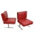 Rare red vintage leatherette lounge chairs in the style of Robert Haussmann for de Sede. Hand-built in Italy during the...