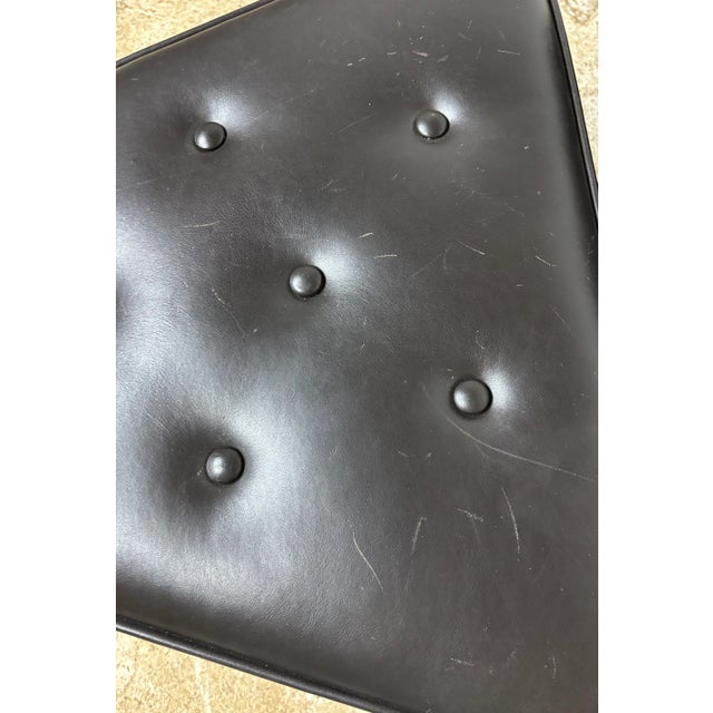 Black 1950s Black Wing Back Chair & Ottoman Attributed to Edward Wormley for Dunbar Janus For Sale - Image 8 of 12