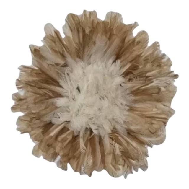 Juju Hat White Outline Beige of 14" - 35 Cm For Sale
