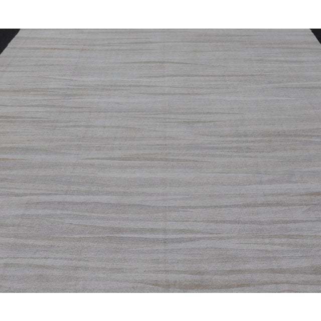 Modern Turkish Flat-Weave with Modern Design in White and Neutral Tones. Keivan Woven Arts / rug AN-152611 country of...