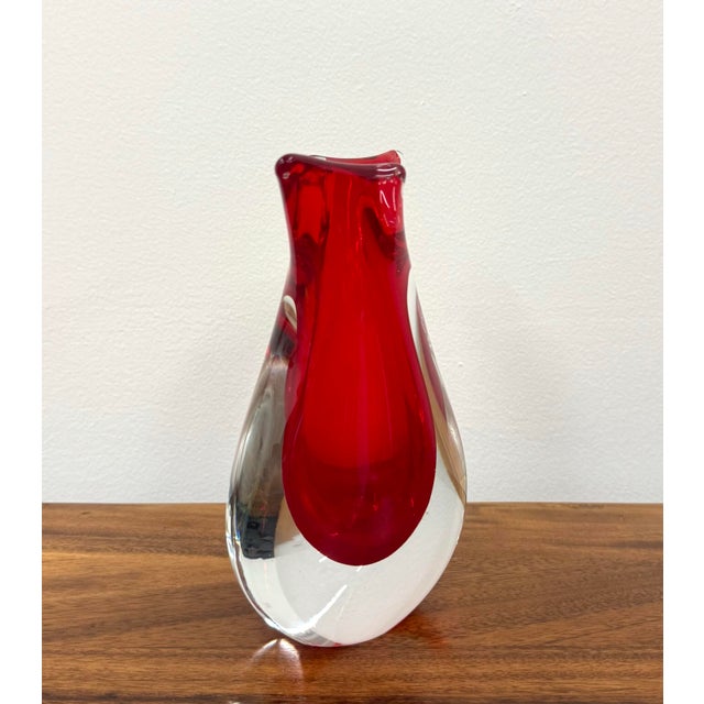 Mid 20th Century Vintage Murano Style Italian Glass Vase For Sale - Image 5 of 7