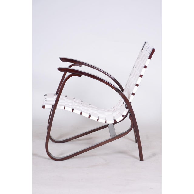 1930s Vintage Art Deco Armchair in Beech by Jan Vaněk, Czech, 1930s For Sale - Image 5 of 8