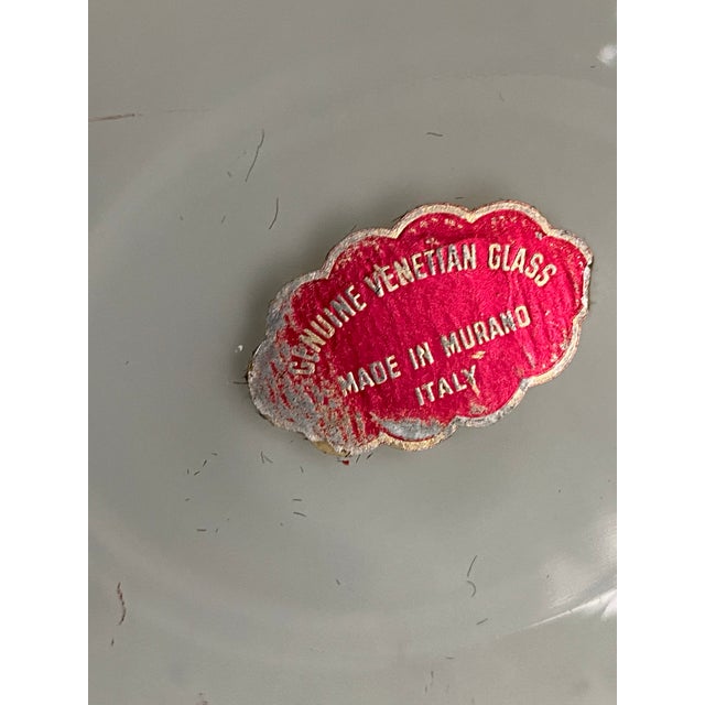 Italian 1960s Italian Venetian Murano Organic Shape Bowl Alfredo Barbini Attributed Label For Sale - Image 3 of 8