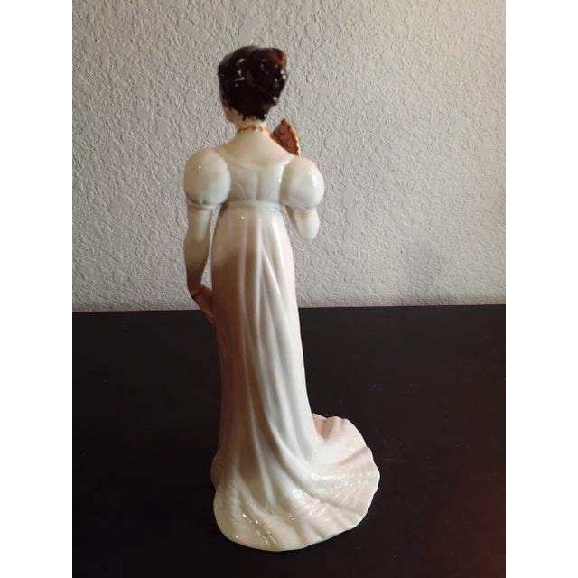 Contemporary 1980s Franklin Mint Porcelain Handpainted Figurine, "Charlotte the Quadrille" For Sale - Image 3 of 6