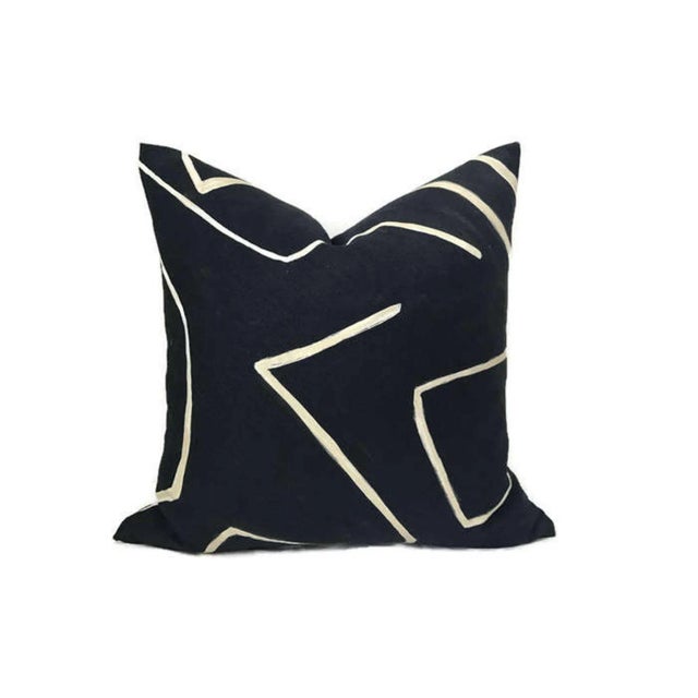 Graffito Pillow Cover in Onyx Black For Sale - Image 4 of 4
