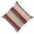 A one-of-a-kind handwoven wool kilim floor pillow featuring a horizontal teal, peach, and red stripe. Fully reversible —...