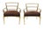 These iconic and highly sought after vintage Mastercfaft brass and upholstered side or lounge chairs have the iconic greek...