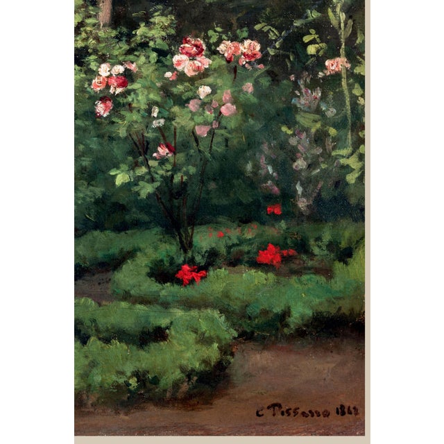 Paper Vintage French Garden Art Print – Pink Roses & Green Landscape by Pissarro, 30" X 40" For Sale - Image 7 of 8