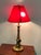 Antique Brass Cherub Table Lamp with Fabric Shade from Unbekannt, 1950s For Sale - Image 9 of 10