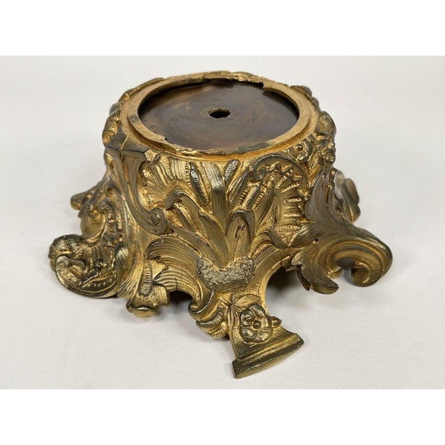 Antique 19th century French gilt bronze display base or ormolu mount for a vase, lamp or sculpture in the Louis XVI taste....