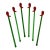 Vintage Red Chili Peppers Cocktail Stirrers Swizzle Sticks - Set of 6 For Sale