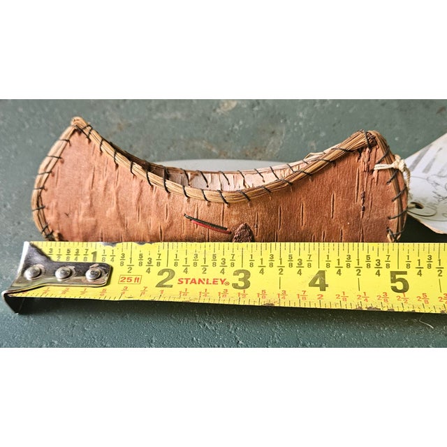 Wood Vintage 1942 Birch Bark," Mailer Canoe" From Kings Beach, Ca With Original Stamp and Tag For Sale - Image 7 of 10