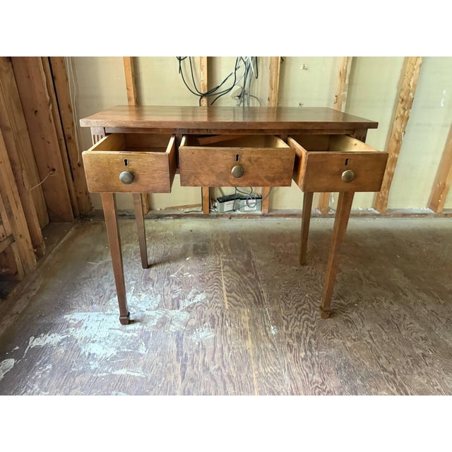 Mid 20th Century Vintage Neoclassical Style Writing Table Desk For Sale - Image 9 of 14