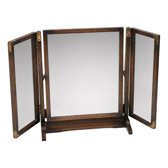 Vintage Military Campaign Style Vanity Mirror, 1930 For Sale