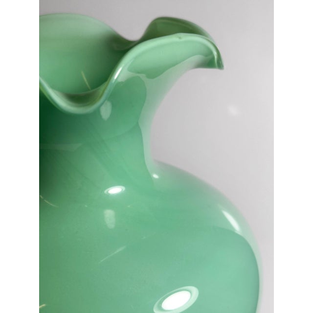 Mid-Century Modern Jade Green Murano Glass Vase, 1950s For Sale - Image 3 of 8