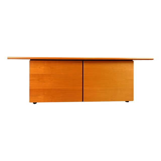 Italian Wooden Sideboard with Sliding Doors, 1990s For Sale