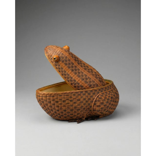 Vintage Woven Wicker Frog Storage Box For Sale - Image 4 of 6