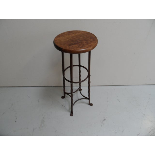 Industrial Round Metal Side Table, 1960s For Sale - Image 10 of 10