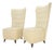 Pair Italian Mid-Century Modern Extra Tall Back Thick Spring Seats Lounge Chairs For Sale