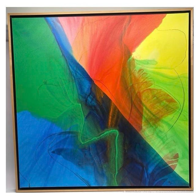 Mid-Century Modern Large Lillian B. Beranek Abstract Fluid Acrylic Painting - 36'x40' For Sale In Washington DC - Image 6 of 9