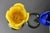 Mid-Century Modern Vintage MCM Murano Style HandBlown Yellow &Colbalt Blue Tulips Figurine-Set of 2 For Sale - Image 3 of 6
