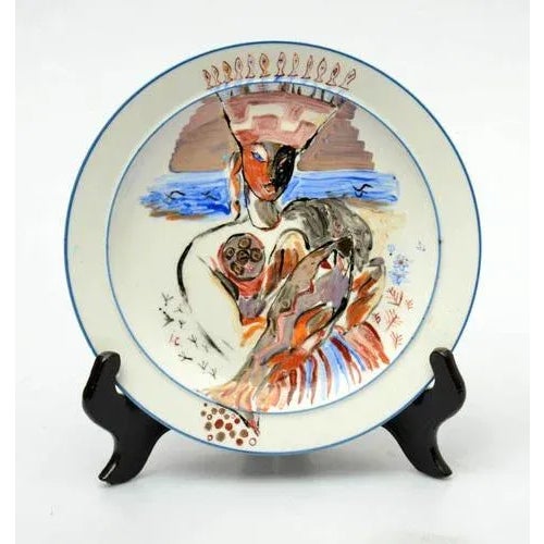 Porcelain, painting, author`s signature. Diameter 27 cm.