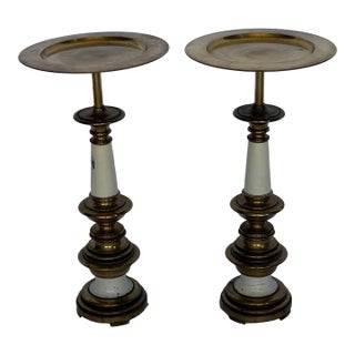 A Pair of Lamp Base Side Table For Sale