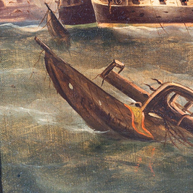 Manner of Sir George Chambers - The Battle of Trafalgar (Oil on Canvas) For Sale - Image 14 of 14