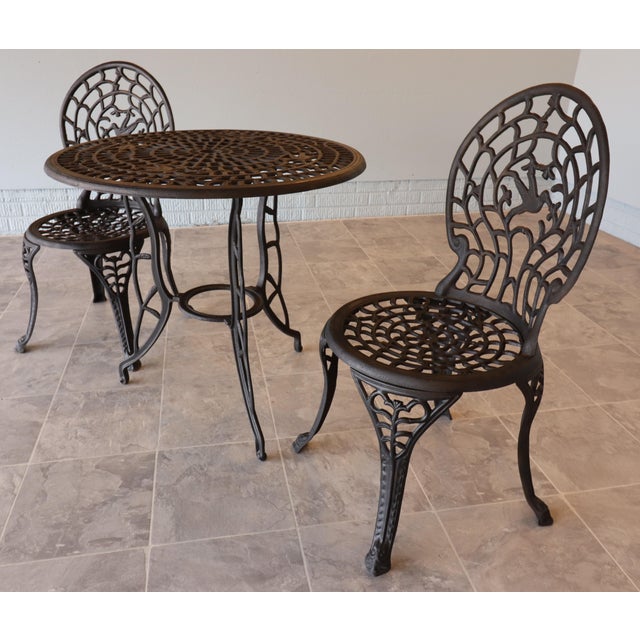 Mid 20th Century Mid-Century Cast Iron Hummingbird Bistro Set, Original Finish, Circa 1960s For Sale - Image 5 of 18