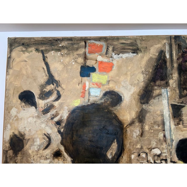 1960s Large Scale “Sur La Port” Oil on Canvas Painting by Alexandre Garbell For Sale - Image 9 of 13
