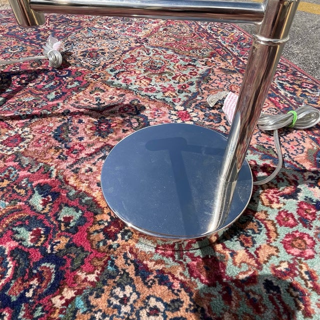 Late 20th Century Lauren Ralph Lauren Chrome Cantilever Articulating Arm Table Lamps, a Pair For Sale - Image 5 of 7
