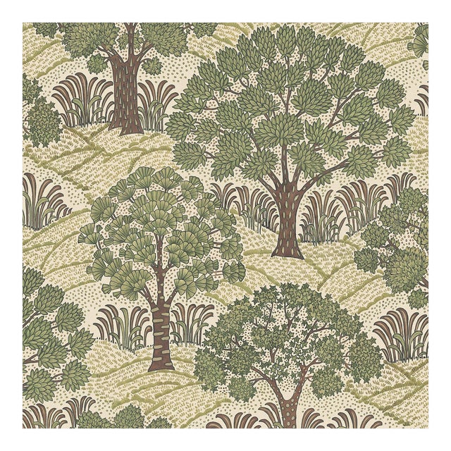 House of Hackney Trees Please Wallpaper - Ecru Sample For Sale