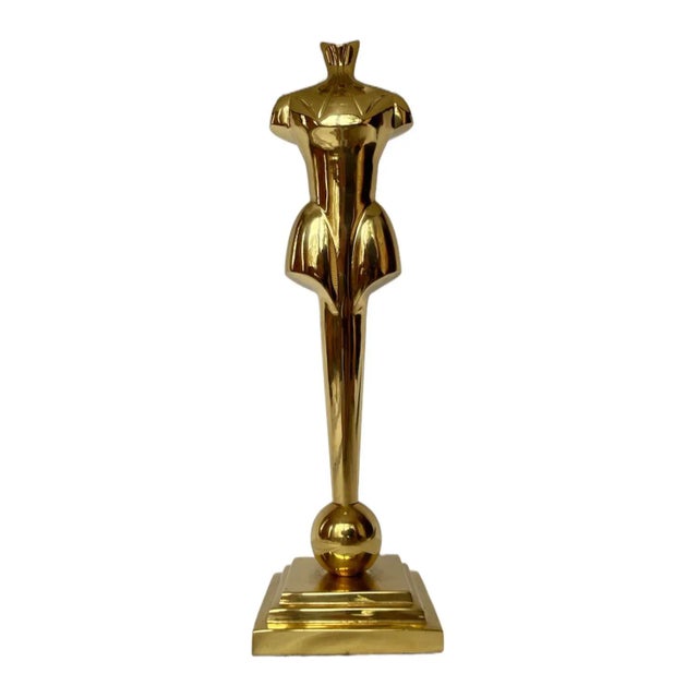 Vintage 1970s Postmodern Brass Torso Lamp For Sale - Image 4 of 6