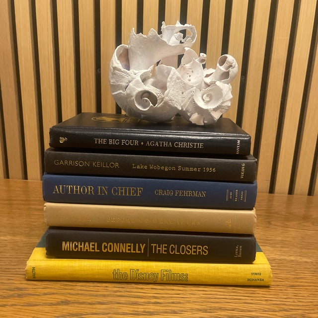 Blue Set of 6 Curated Literary Book Stack in Black, Navy & Golden Yellow Tones For Sale - Image 8 of 8