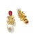 Bochic "Capri" Vintage Ruby & Multi Sapphire Earrings Set In 18K Gold & Silver For Sale - Image 18 of 18