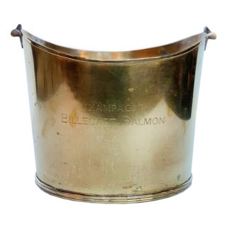 Vintage Brass Champagne Billecart-Salmon Ice Bucket For Sale
